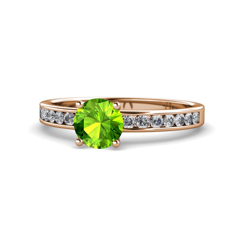Salana Classic Peridot and Diamond Engagement Ring 