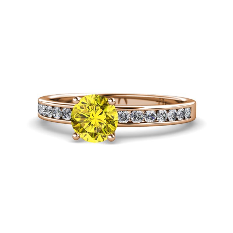 Salana Classic Yellow and White Diamond Engagement Ring 