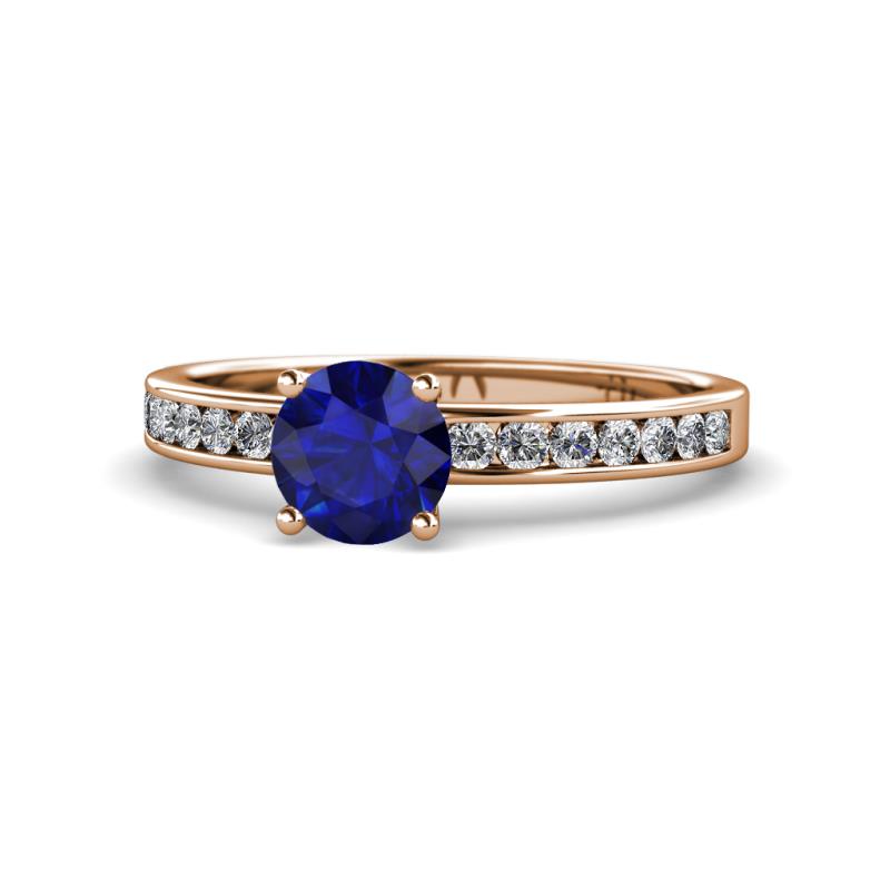 Salana Classic Blue Sapphire and Diamond Engagement Ring 