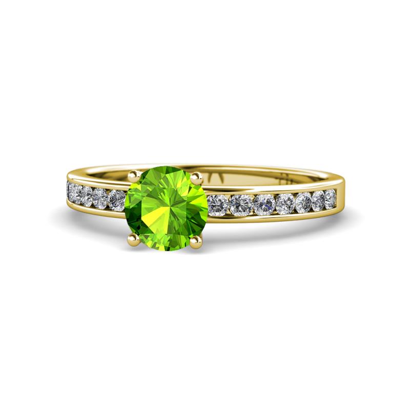 Salana Classic Peridot and Diamond Engagement Ring 