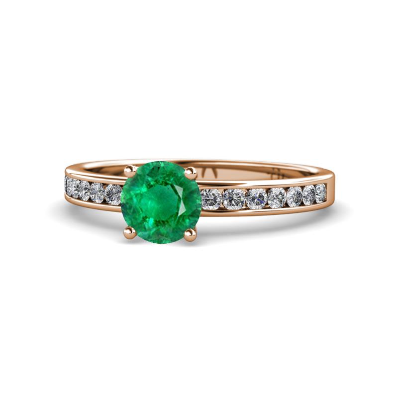 Salana Classic Emerald and Diamond Engagement Ring 