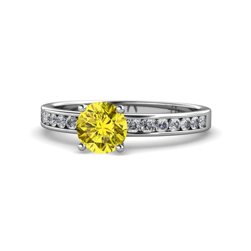 Salana Classic Yellow and White Diamond Engagement Ring 