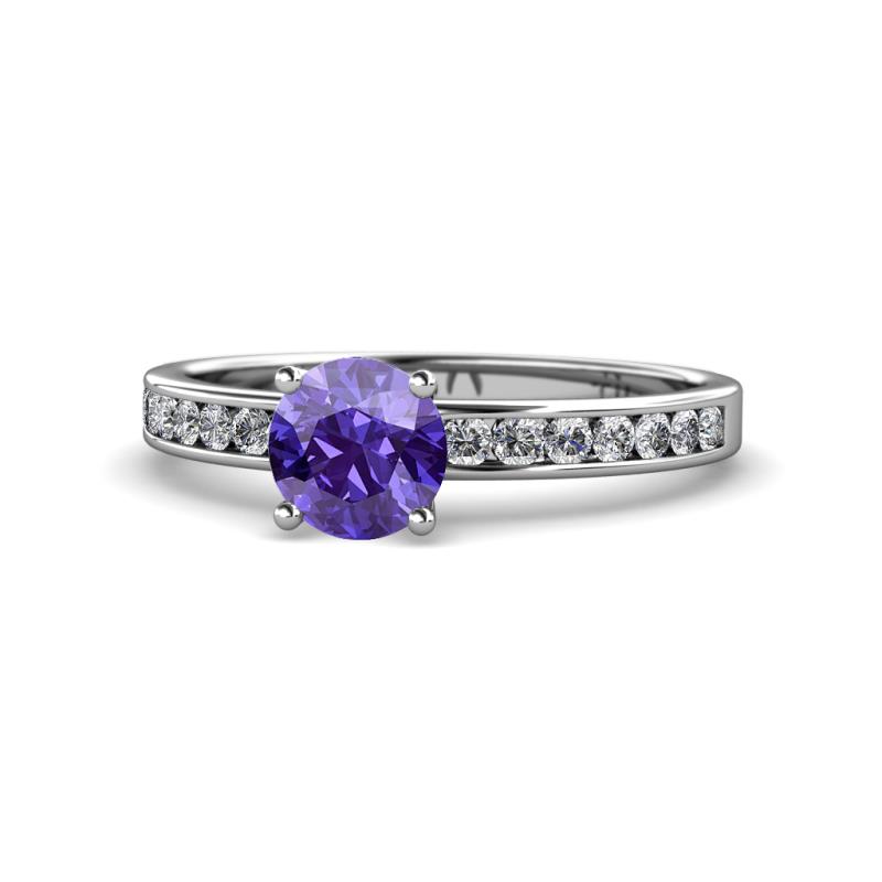 Salana Classic Iolite and Diamond Engagement Ring 