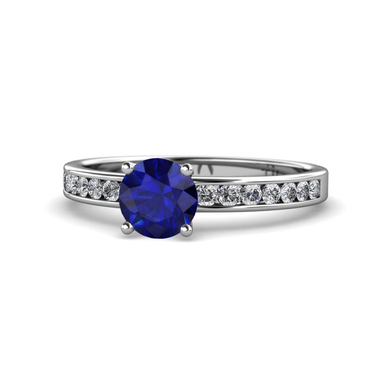 Salana Classic Blue Sapphire and Diamond Engagement Ring 