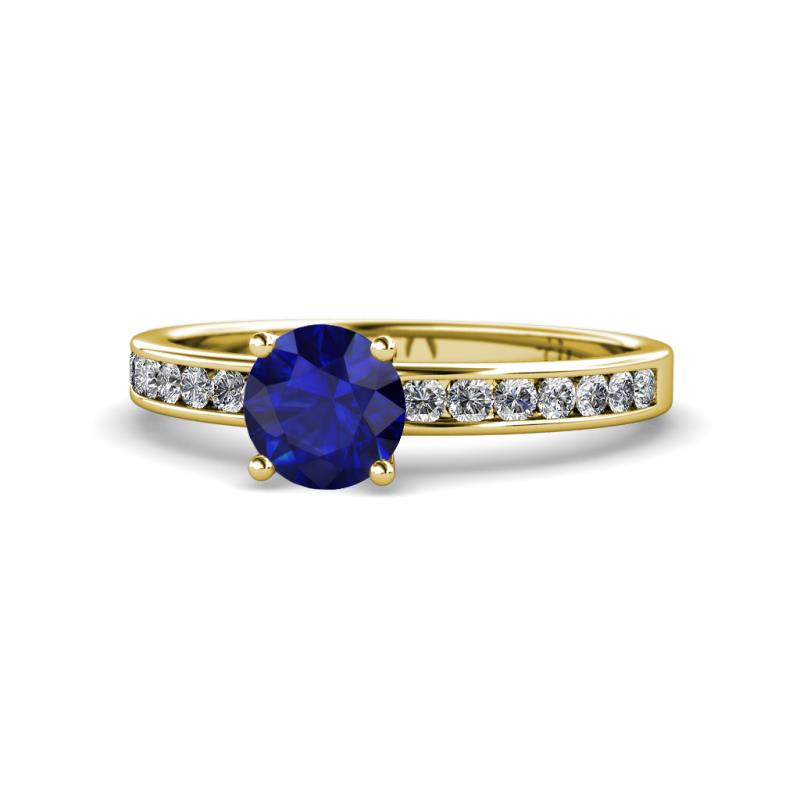 Salana Classic Blue Sapphire and Diamond Engagement Ring 