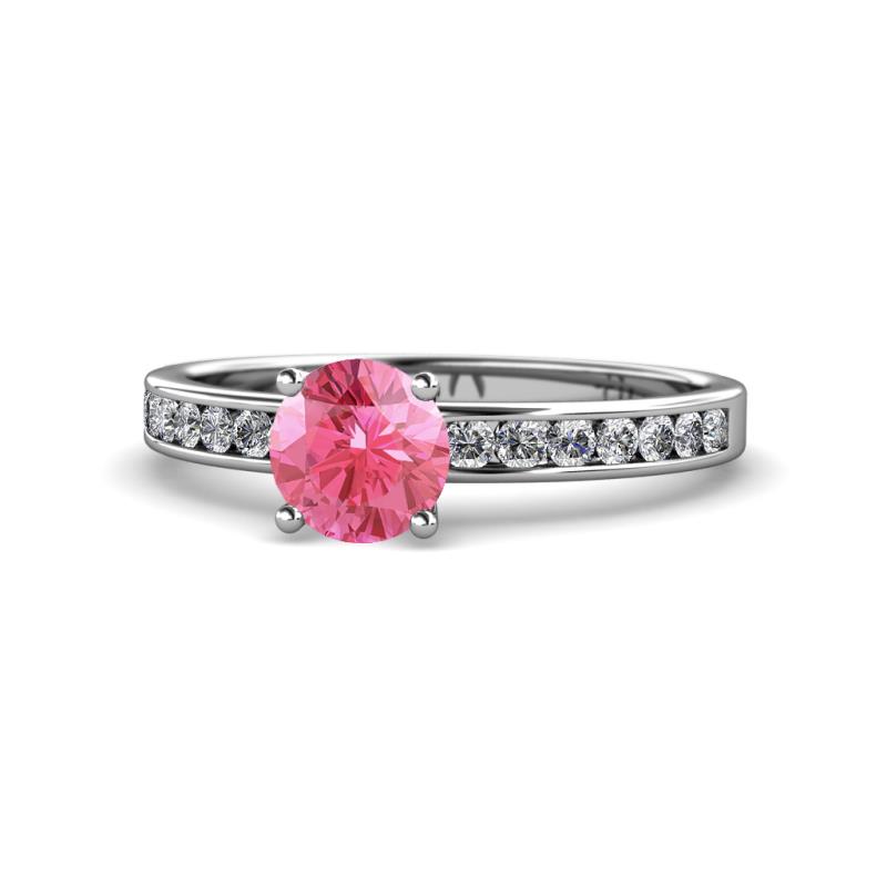 Salana Classic Pink Tourmaline and Diamond Engagement Ring 