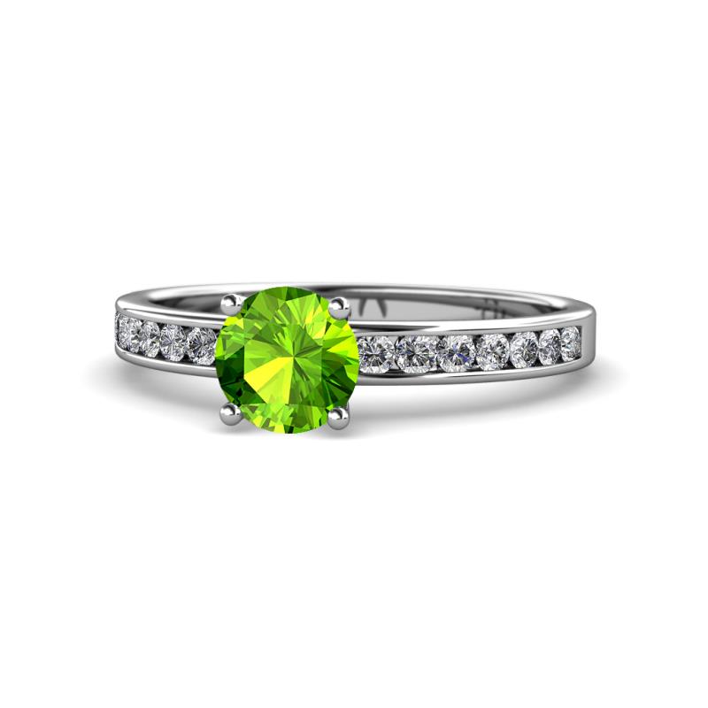 Salana Classic Peridot and Diamond Engagement Ring 
