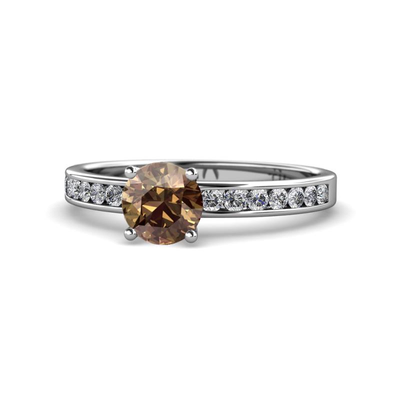 Salana Classic Smoky Quartz and Diamond Engagement Ring 