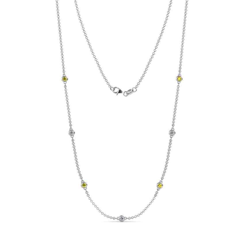 Salina (7 Stn/2.6mm) Yellow and White Diamond on Cable Necklace 