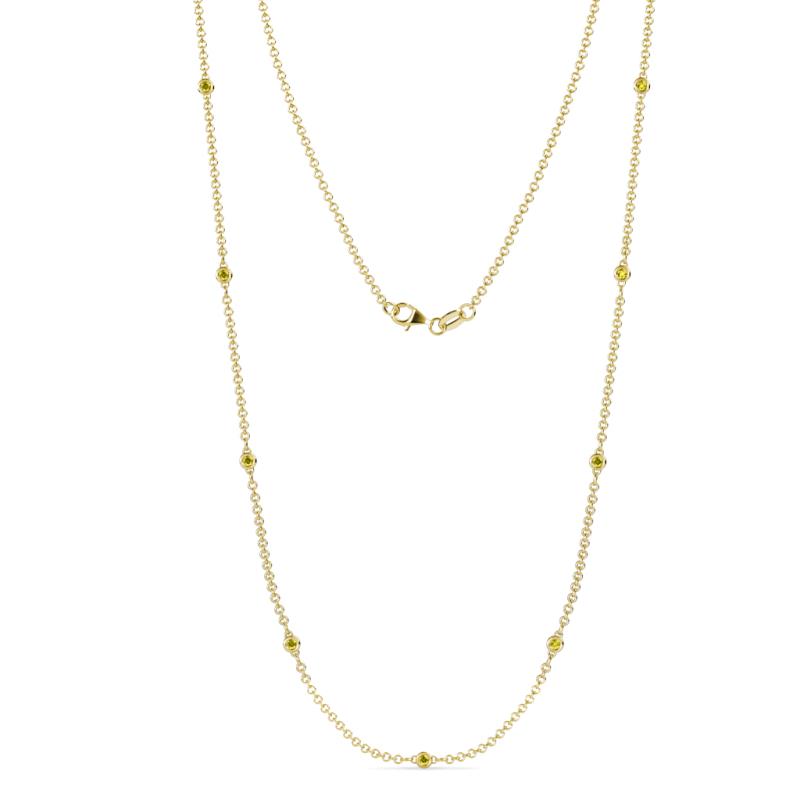 Adia (9 Stn/2mm) Yellow Diamond on Cable Necklace 