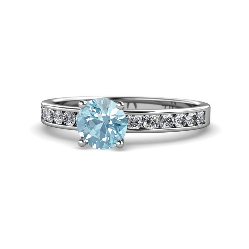 Salana Classic Aquamarine and Diamond Engagement Ring 