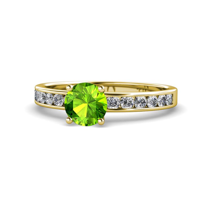 Salana Classic Peridot and Diamond Engagement Ring 