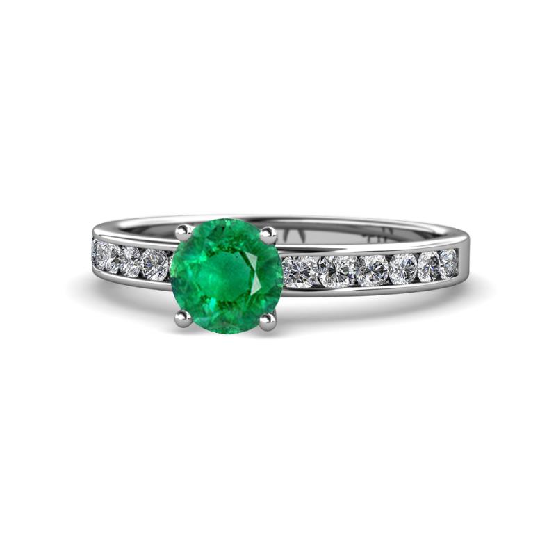 Salana Classic Emerald and Diamond Engagement Ring 