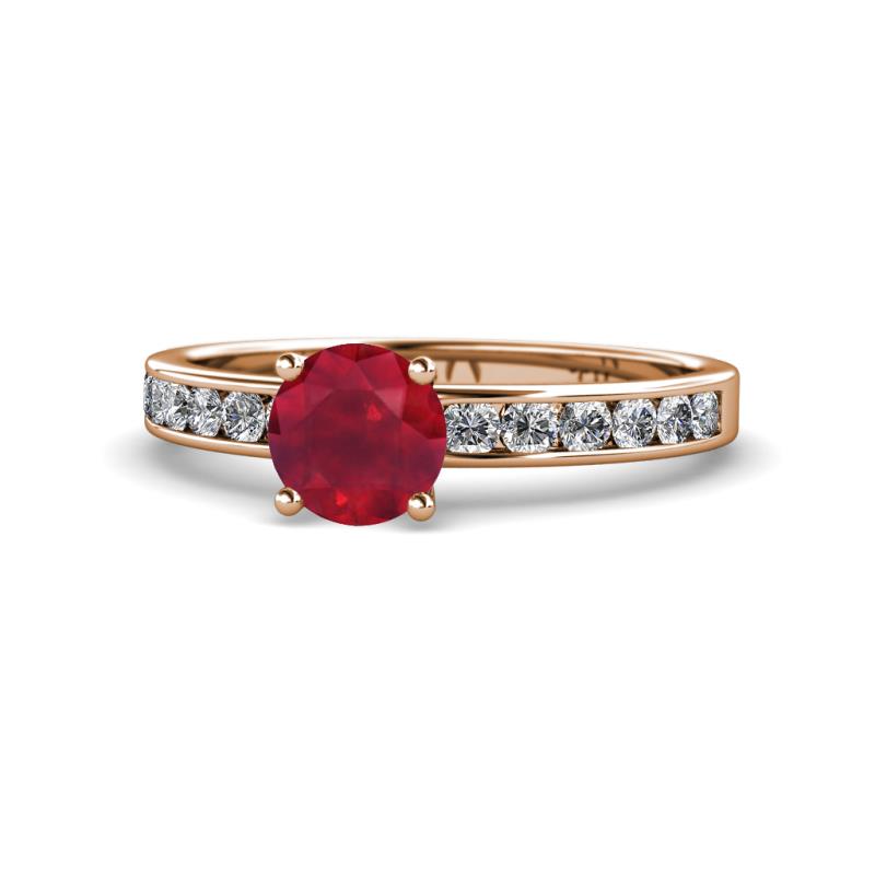 Salana Classic Ruby and Diamond Engagement Ring 