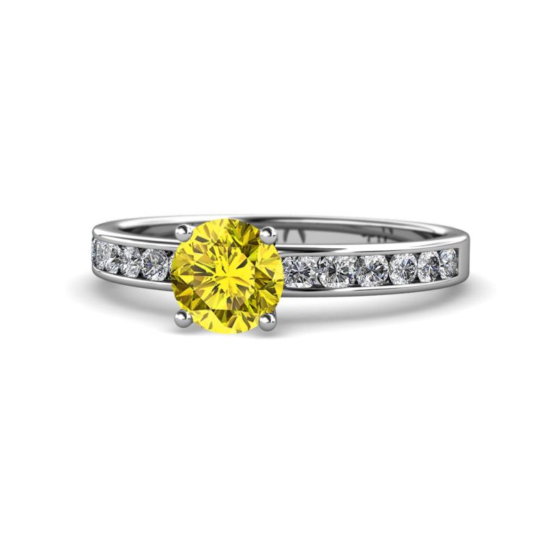 Salana Classic Yellow and White Diamond Engagement Ring 
