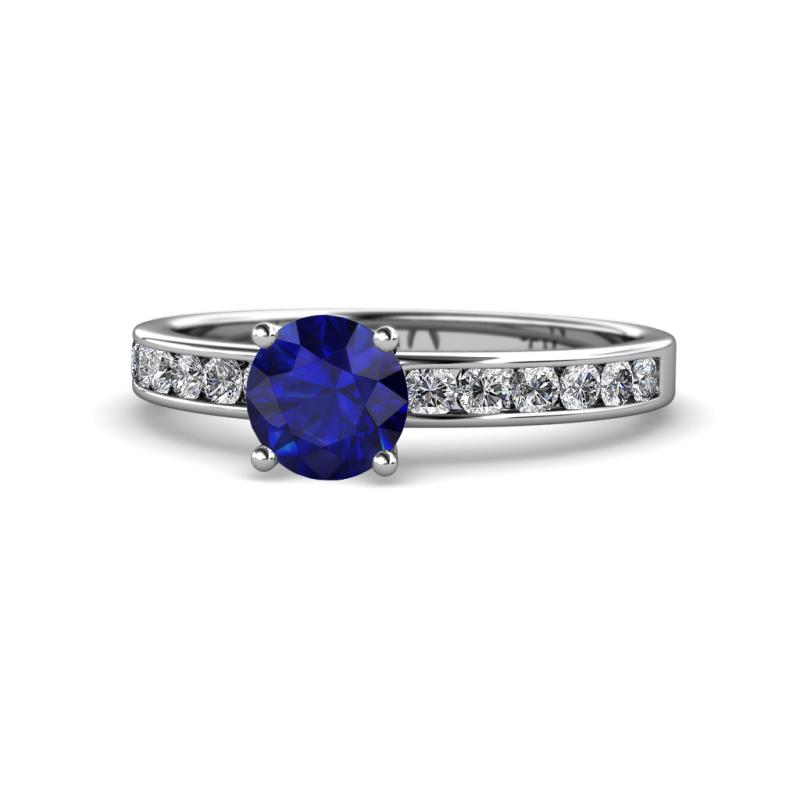 Salana Classic Blue Sapphire and Diamond Engagement Ring 