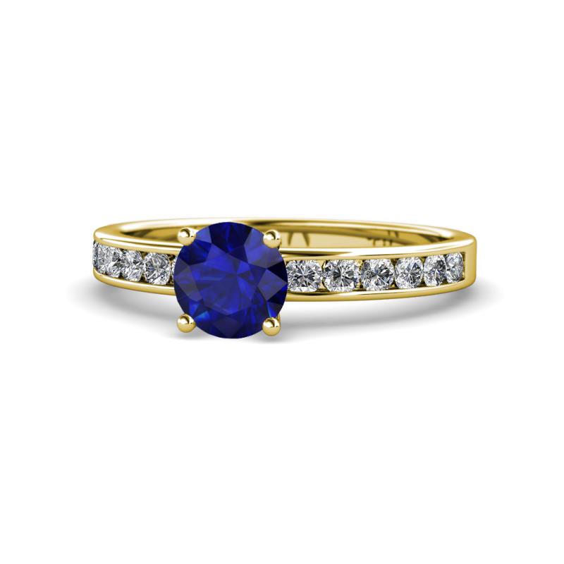 Salana Classic Blue Sapphire and Diamond Engagement Ring 