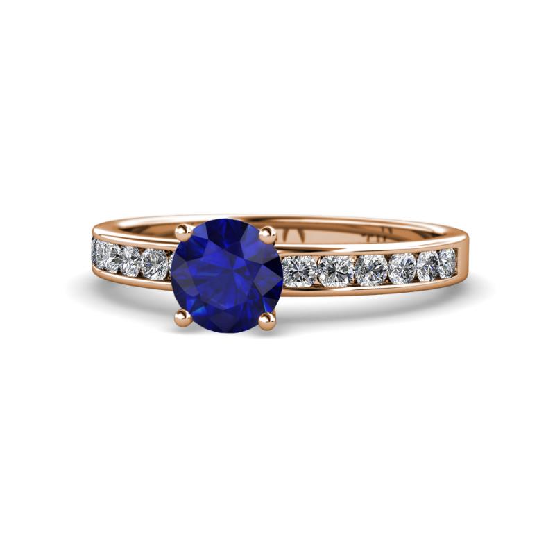 Salana Classic Blue Sapphire and Diamond Engagement Ring 