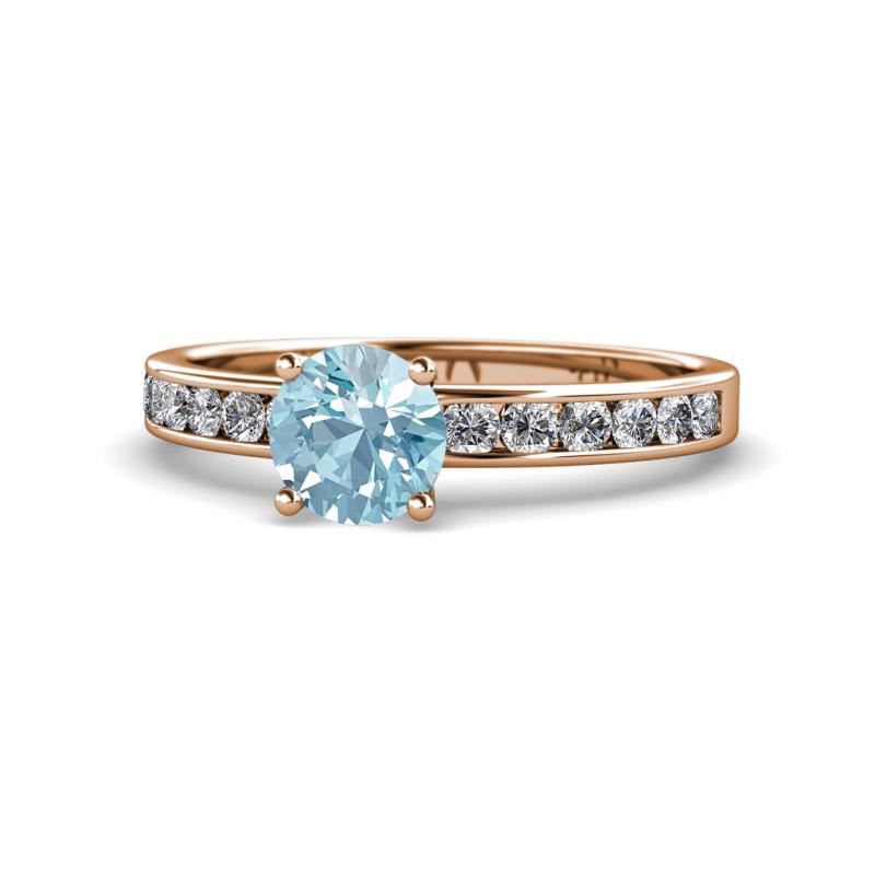 Salana Classic Aquamarine and Diamond Engagement Ring 