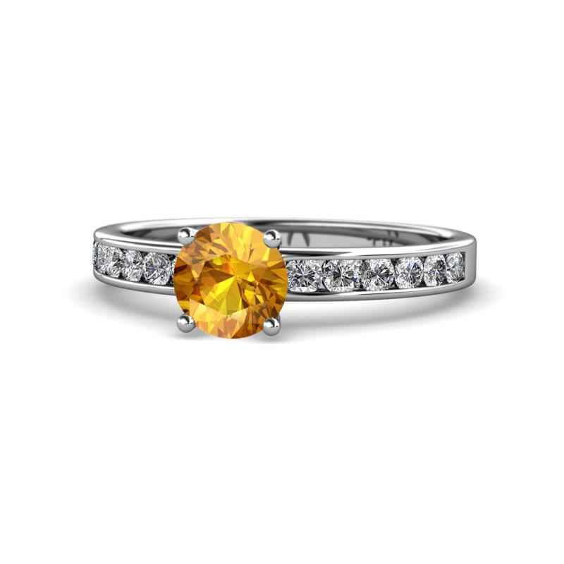 Salana Classic Citrine and Diamond Engagement Ring 