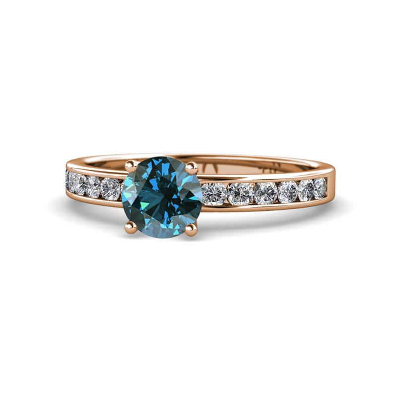 Salana Classic Blue and White Diamond Engagement Ring 
