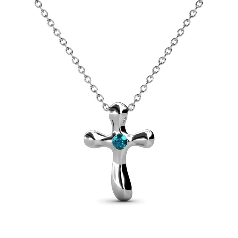 Edena Petite London Blue Topaz Cross Pendant 