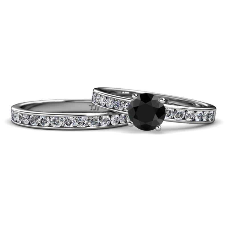 Salana Classic Black and White Diamond Bridal Set Ring 