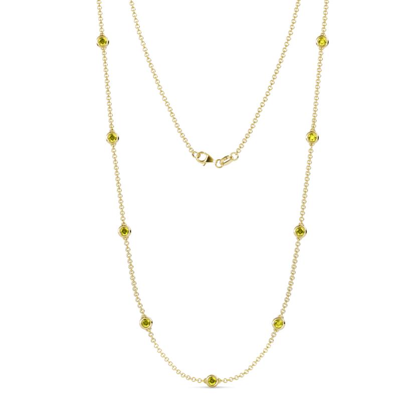 Adia (9 Stn/4mm) Yellow Diamond on Cable Necklace 