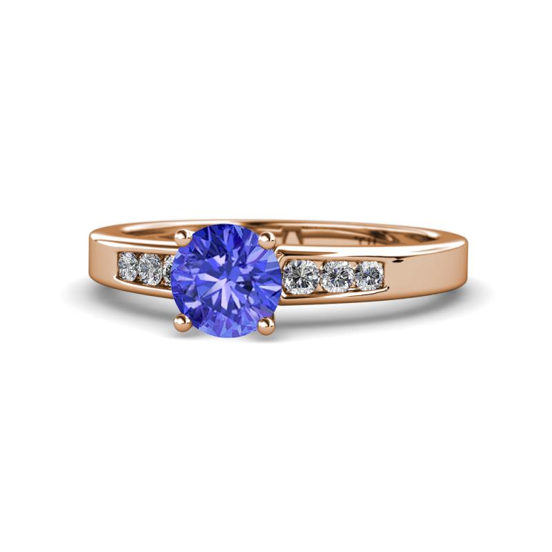 Merlyn Classic Tanzanite and Diamond Engagement Ring 