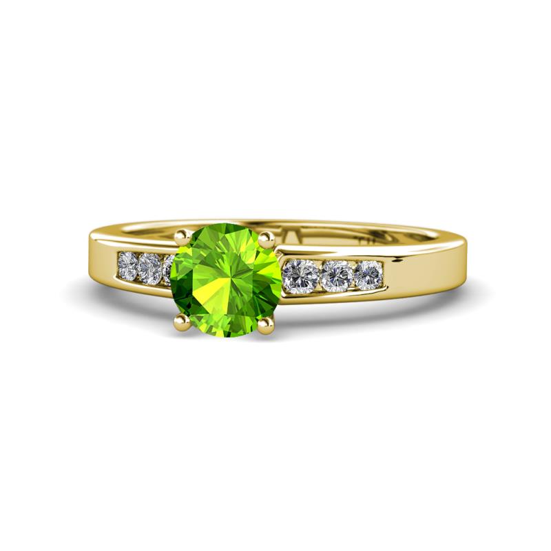 Merlyn Classic Peridot and Diamond Engagement Ring 