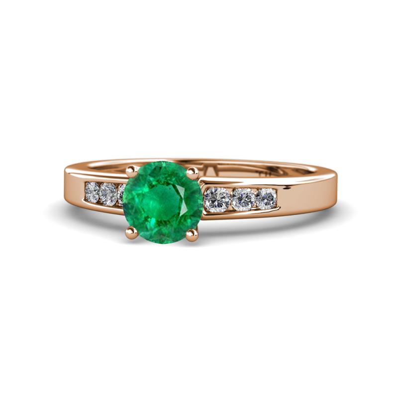 Merlyn Classic Emerald and Diamond Engagement Ring 