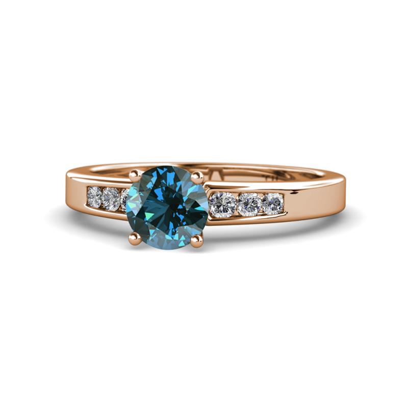 Merlyn Classic Blue and White Diamond Engagement Ring 