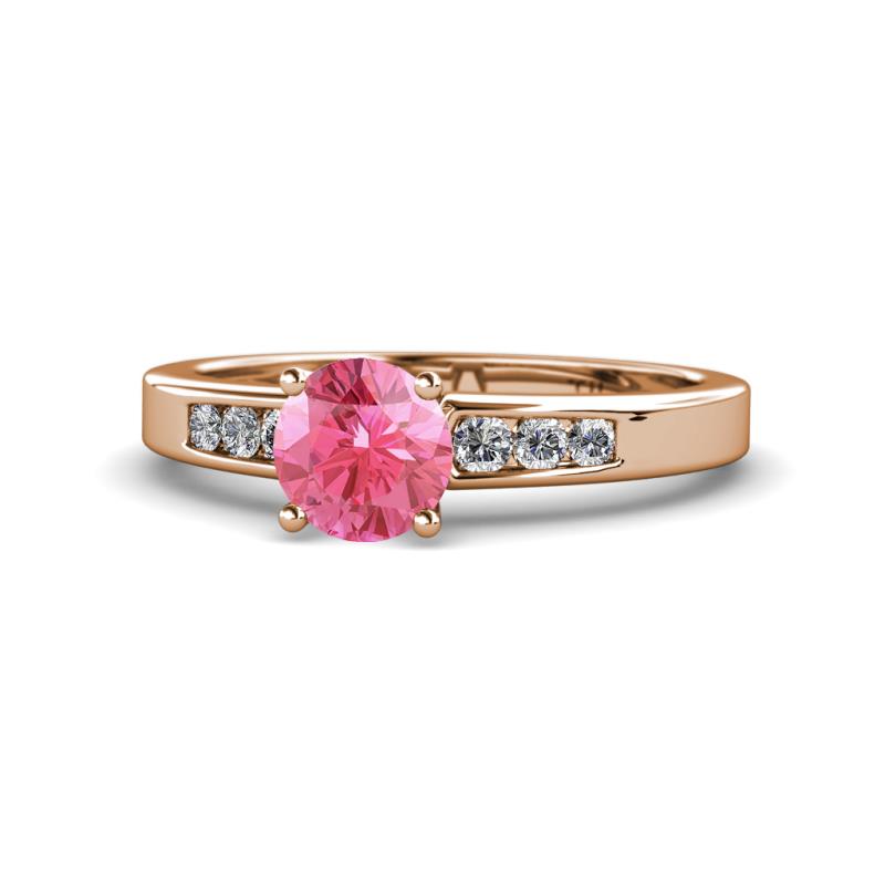 Merlyn Classic Pink Tourmaline and Diamond Engagement Ring 