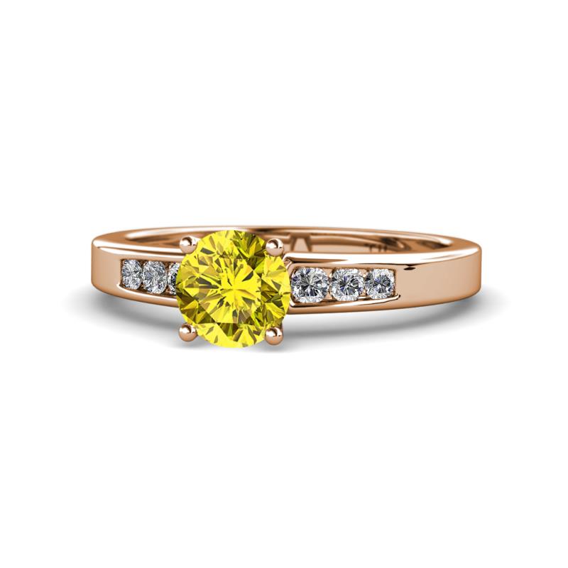 Merlyn Classic Yellow and White Diamond Engagement Ring 