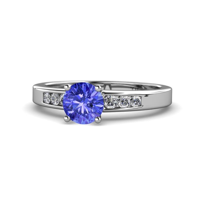 Merlyn Classic Tanzanite and Diamond Engagement Ring 