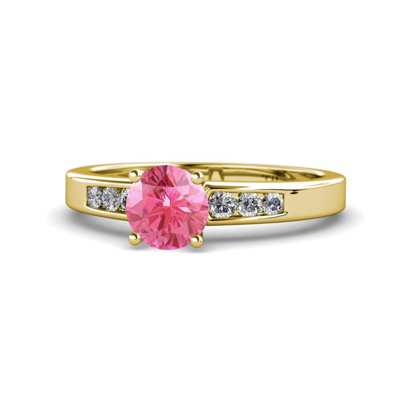 Merlyn Classic Pink Tourmaline and Diamond Engagement Ring 