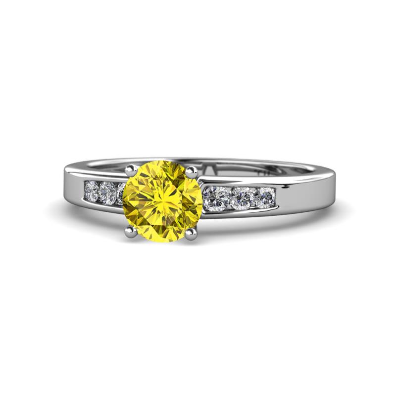 Merlyn Classic Yellow and White Diamond Engagement Ring 