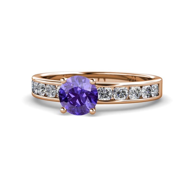 Salana Classic Iolite and Diamond Engagement Ring 