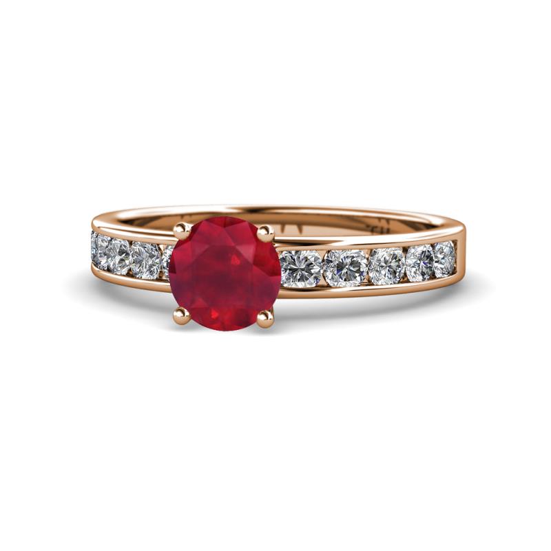 Salana Classic Ruby and Diamond Engagement Ring 