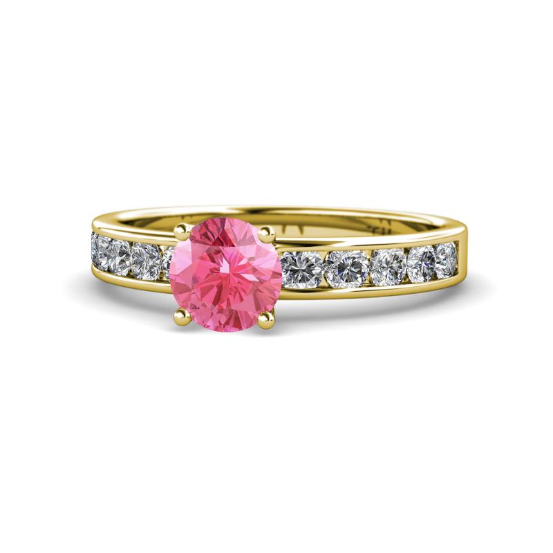 Salana Classic Pink Tourmaline and Diamond Engagement Ring 