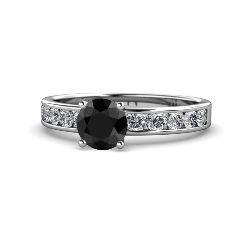 Salana Classic Black and White Diamond Engagement Ring 
