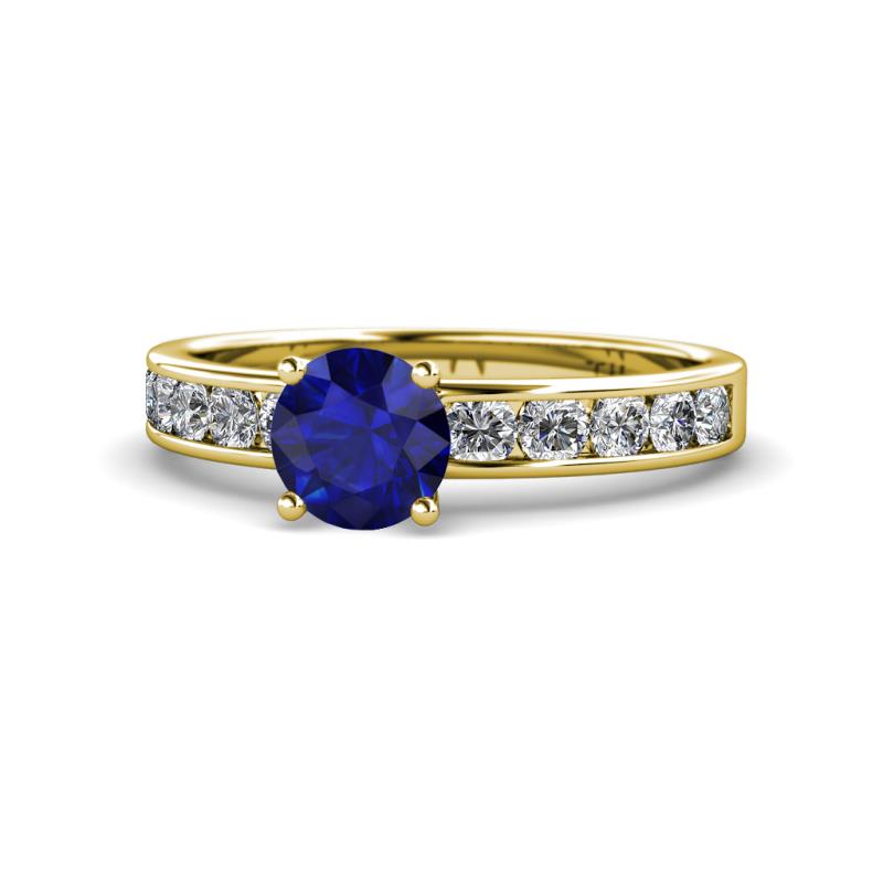 Salana Classic Blue Sapphire and Diamond Engagement Ring 
