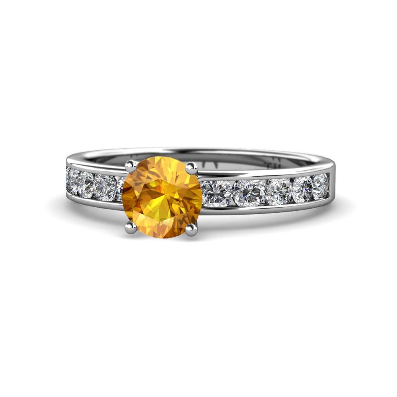 Salana Classic Citrine and Diamond Engagement Ring 