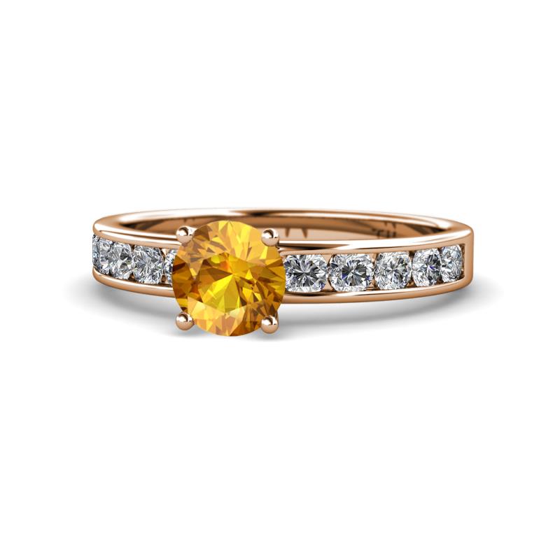 Salana Classic Citrine and Diamond Engagement Ring 