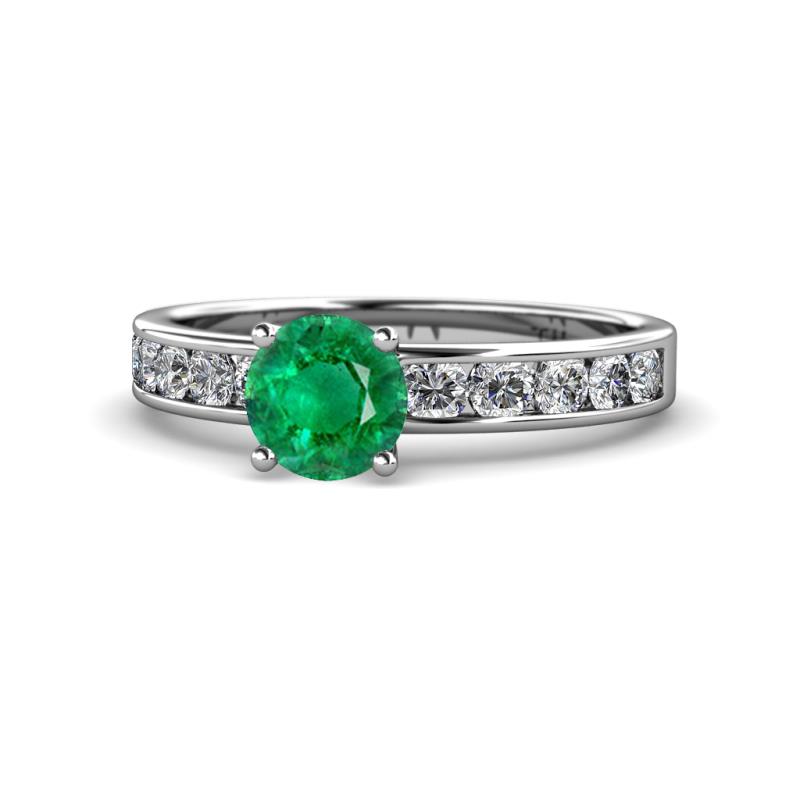 Salana Classic Emerald and Diamond Engagement Ring 