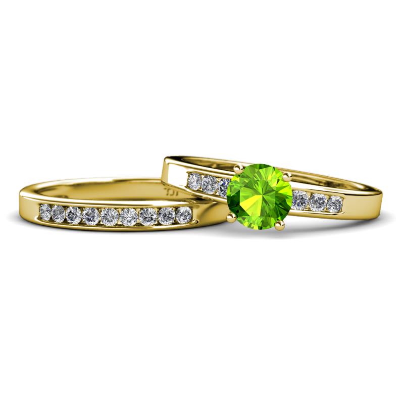Merlyn Classic Peridot and Diamond Bridal Set Ring 
