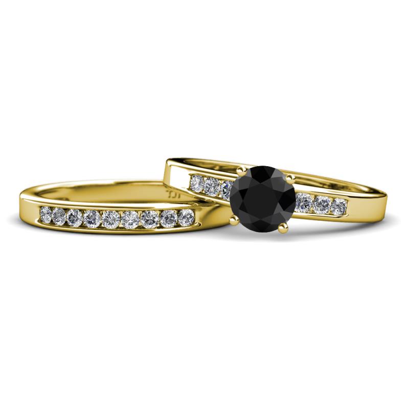 Merlyn Classic Black and White Diamond Bridal Set Ring 