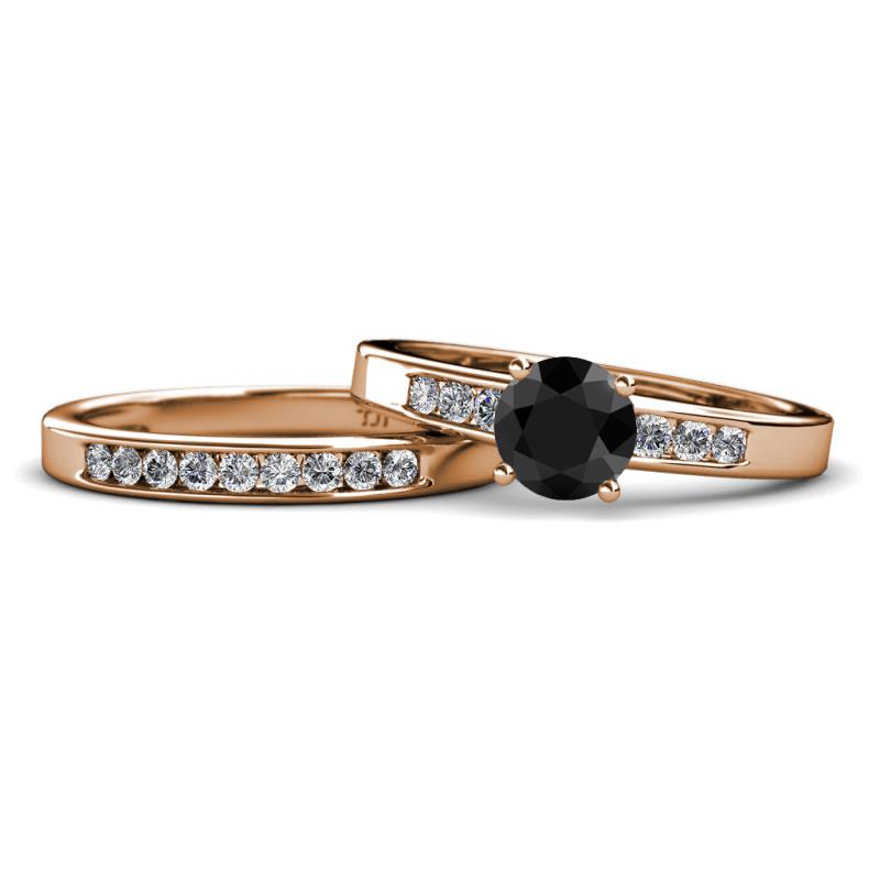 Merlyn Classic Black and White Diamond Bridal Set Ring 