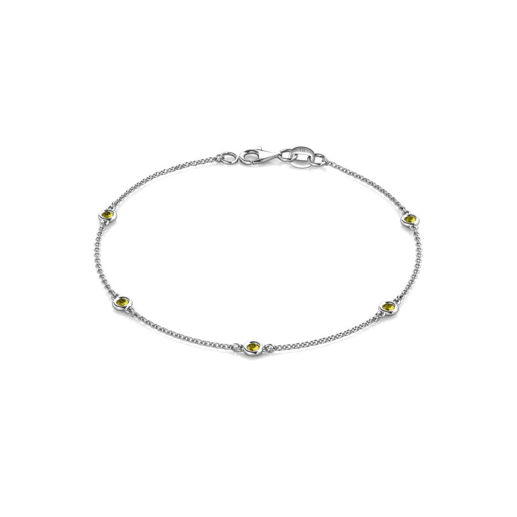 Aizza (5 Stn/2.4mm) Yellow Diamond Station Bracelet 
