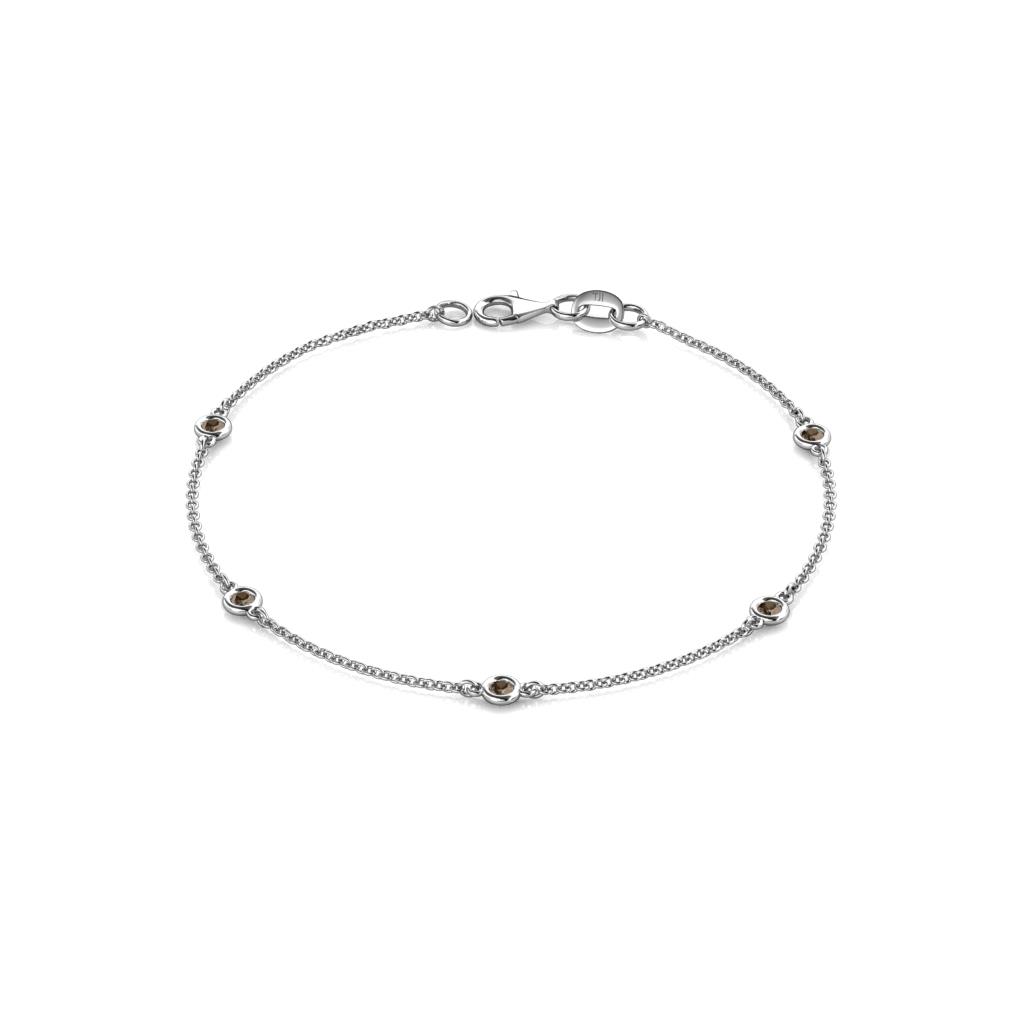 Aizza (5 Stn/2.4mm) Smoky Quartz Station Bracelet 